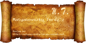 Matyasovszky Teréz névjegykártya